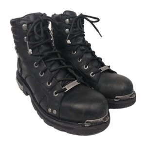 Harley-Davidson Stealth Motorcycle Riding Boots w/ Lace and Zip, Black Sz 11.5M